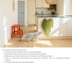 Botanical Leaf Cat Scratching Mat – Leaf-Shaped Natural Sisal Pad for Wall & Floor, Hanging Cat Scratcher with Catnip Pompom, Unique Indoor Jungle Decor & Furniture Protector (21.7 x 13 x 0.2 inches)