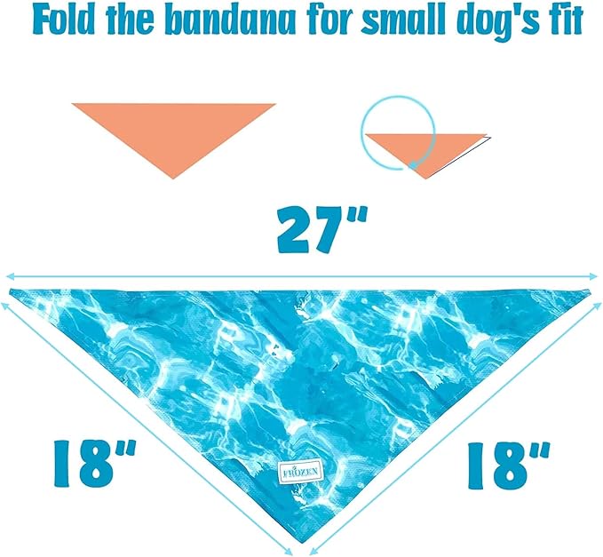 KYEESE 2Pack Dog Cooling Bandana, Breathable Cooling Bandanas for Small Medium Large Dogs, Neck Cooler Wraps for Summer Walking Outdoor, Polar Bear+Ice