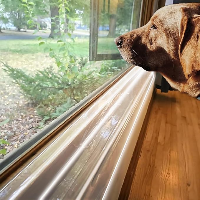 Window Sill Protector (4Inch x 33Ft) Cuttable Window Sill Protector,Door Protector from Dog Scratching, Protection from Dog and Cat Scratching, Chewing, Slobbering and Clawing on Window Sills