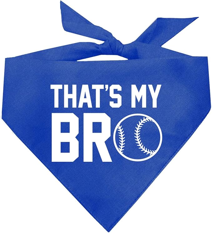 That's My BroDog Bandana | 100% Cotton Adjustable Triangle | Made in USA | Baseball| Sports | Biggest Fan | Game Day | Royal One Size (535)