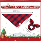 E-Clover Red Plaid Dog Kerchief Bandana Triangle Scarf Bibs for Small Dog Puppy Boy Pet Owner Mom Gifts