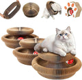 3PCS Kitty Curls Cat Toy,Magic Organ Cat Toy,Cat Scratcher for Grinding Claw Cardboard Cat Toys,Interactive Scratch Pad with Toy Ball