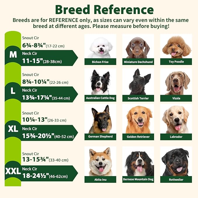 BARKLESS Sturdy No Pull Head Collar for Medium Large Dogs, Gentle Reflective Head Halter with Safety Link, Adjustable Nylon Dog Training Muzzle Leash for Walking Control (Green, XL)