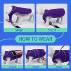 MIGOHI Reflective Dog Coat, Waterproof Winter Jacket, Fleece Lined, Small, Purple