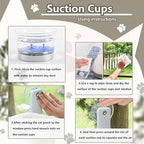 Cat Window Perch Seat Hammock, Foldable Hammock with 4 Strong Suction Cups, Easy to Assemble and Cat Wand,Gray