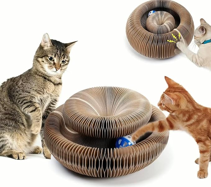 Interactive Cat Scratcher with a Toy