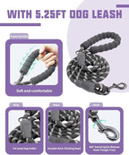 AUROTH Dog Harness and Leash Set, Soft Padded Service Dog Vest with 5.25FT Dog Leash, No Choke, Easy On Pet Vest, Adjustable Reflective No Pull Dog Harness for Large Dogs, Easy Walking and Training