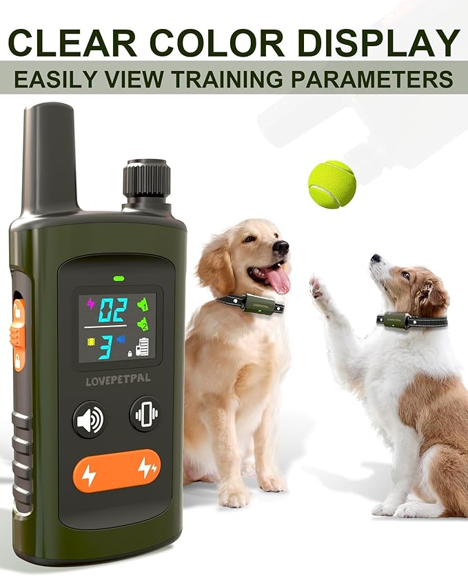 Dog Training Collar with Remote Control, 3500FT Dog Shock Collar for Small Medium Large Dogs, IPX7 Waterproof, 4 Training Modes