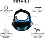 ShawnCo Essential Pro Dog Harness, No-Pull Pet Vest with 3 Leash Clips and Removable, Reflective Side Patches, Adjustable and Padded Harness for Small, Medium and Large Dogs (Oceanic Blue, L)