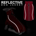 cyeollo Dog Coat Reflective Jacket Zipper up Fleece Lining Dog Clothing Thicker Sweaters Step in Winter Coat for Medium Dogs