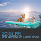 ALIFUN Inflatable Dog Ramp Floating Dock Water Raft Ladder for Pool, Boat, Non-Slip EVA Floating Ladder for Dog Up to 220 LBs Purple 140CM Length (Black-Green, for Small Dogs Up to 80 lbs)