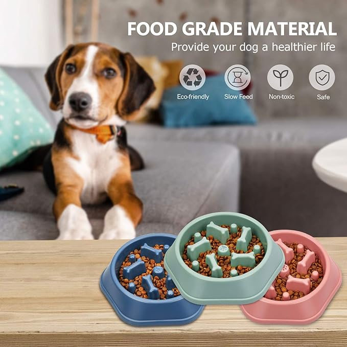 UPSKY Slow Feeder Dog Puzzle Bowl - Anti-Chocking, Interactive, Bloat Stop, Non-Slide, Lick Treat Bowl for Small & Medium Dogs (Green)