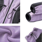 Fleece Dog Coat for Small Medium Dog,Pullover Pajamas Jumpsuit Bodysuit Puppy Coats with Legs, Pet Windproof Warm Cold Weather Jacket Full Body Vest Cozy Snowsuit Outfit Clothes (Purple, XS)