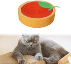 Sisal Round Cat Scratching Board Scratcher Bowl for Indoor Cats Wear Resistant Fruit Scratch Board for Kitty Kitten, Orange