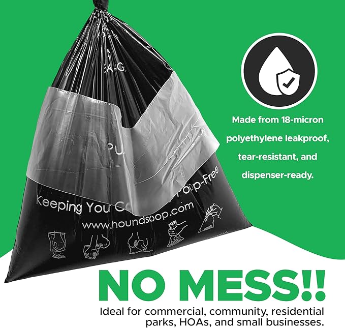 800 Count Pull-Strap Header Pet Waste Bags, 8 Header Packs of 100 Bags, Dog Waste Station Bags for HOA, Residential, XL and Strong, Easy Single Pull for Poop Station Dispensers