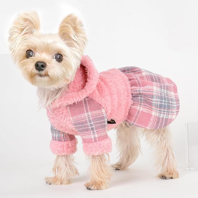 Dog Hoodie Dog Sweater Puppy Clothes for Small Dogs Boy Girl Pet Hoodies for Dogs Cold Weather Doggie Coats Fall Doggy Sweatshirt for Chihuahua Yorkie Cat Sweater Costumes, Small, Pink