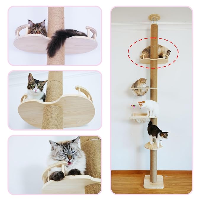 Floor-to-Ceiling Cat Tree Lookout Platform, Cat Tower Replacement Part, Fits Cat Trees, Size 19.69×15.75 Inches