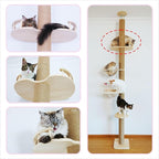 Floor-to-Ceiling Cat Tree Lookout Platform, Cat Tower Replacement Part, Fits Cat Trees, Size 19.69×15.75 Inches