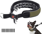 Martingale Collar for Dogs - Reflective No Pull, Adjustable Anti Pull for Training Walking, Heavy Duty Nylon Slip Collar, 2 Inch Wide, Army Green