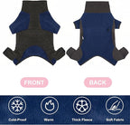 Dog Winter Coat Soft Fleece Dog Clothes for Cold Weather, Warm Dogs Pullover Pajamas Cozy Cold Weather Jacket Full Body Suit Windproof Fleece Sweater for Dogs Walking Hiking Sleeping (Blue L)