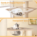 Tangkula 69” Tall Cat Tree, Multi-Layer Wood Cat Tower with Scratching Posts, Perch, Condo, Space Capsule, Hammock, Washable Cushions, Modern Cat Tree Tower for Indoor Cats Large Adult