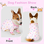 Glittme 2PACK Dog Pajamas Soft Dogs Clothes for Small Medium Dogs Elastic Cats Apparel Breathable Dog Pjs for Puppy