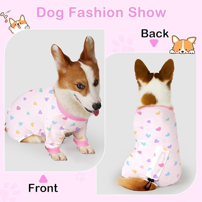 Glittme 2PACK Dog Pajamas Soft Dogs Clothes for Small Medium Dogs Elastic Cats Apparel Breathable Dog Pjs for Puppy