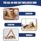 3 Pack Cardboard Cat Scratcher & Scratch Pad with Catnip, Buildable Triangle Cat House w/ 6-Sided Use, Furniture Protection for Indoor Cats