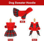 Dog Hoodie Dog Sweater Puppy Clothes for Small Dogs Boy Girl Pet Hoodies for Dogs Cold Weather Doggie Coats Fall Doggy Sweatshirt for Chihuahua Yorkie Cat Sweater Costumes, Red, M