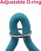 Braided Round Martingale Dog Collar, Training Collar with Slidable Stop Ring - Ideal for Large Dogs (XL(1/2") - 26" Long, Light Blue)