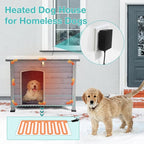 Heated Dog House Outdoor,Anti Bite Iron Frame Dog Kennel with Adjustable Temperature and Time,Insulated Weatherproof Outside Shelter for Feral Animal (Grey, M)