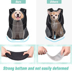 YUDODO Dog Front Carrier Backpack, Adjustable Breathable Pet Carrier for Small Dogs Cats, Ventilated Puppy Back Pack with Safety Belt, Lightweight Doggy Backpack for Hiking Outdoor (Black, M)