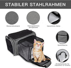 BAGLHER Cat Carrier Bag,Airline Approved Pet Carrier Soft Side Pet Travel 5 Sides Open Doors 3 Sides Expandable Foldable Dog Carrier with Fleece Pad