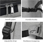 Wheeled Pet Carrier Backpack Pet Stroller, Travel Carrier, Car Seat for Small Dogs Cats Puppies, Comfort Cat Backpack Removable Rolling Wheels – Mesh Ventilation Windows (Large Grey)