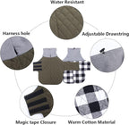 Geyecete Dachshund Coat,Dachshund Winter Coat,Warm Waterproof Windproof, High Neckine String Holes Miniature Dachshund Jacket for Small Dog-Green-M