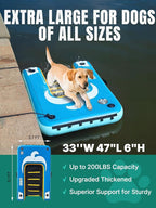 Niphean Dog Pool Ramp(Full-Coverage Non-Slip Deck), Stable Pup Plank with 200lbs Capacity, Inflatable Dog Ramp for Pool, Boat, Dock & Lake, Safe & Durable Ladder for Large Pets to Easy Water Access