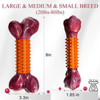 Apasiri Dog Toys for Aggressive Chewers Peanut Butter Flavored, 8" Tough Dog Chew Bone, Nylon & Rubber Chew Toy, Dog Bone Toy for Large Medium Breed 20-80lbs
