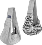 CUBY Dog and Cat Sling Carrier - Hands Free Reversible Pet Papoose Bag - Soft Pouch and Tote Design - Suitable for Puppy, Small Dogs Cats Outdoor