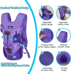 PetBonus Pet Front Dog Carrier Backpacks, Adjustable Pet Backpack, Legs Out Easy-fit Puppy Chest Carrier for Medium Small Dogs, Hands Free for Hiking, Cycling (Purple, M)