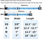Reflective Martingale Collar with Quick Release Buckle Anti Pulling Boy Male Adjustable Dog Collars (Blue Waves, Large)