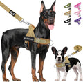 Lukovee No Pull Dog Harness & Leash Set - Heavy Duty Dog Vest Harness with Soft Padded for Medium Large Dogs, Adjustable Reflective Tactical Pet Harness for Easy Walk and Training (XL, Yellow)
