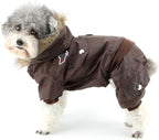 ZUNEA Padded Waterproof Small Dog Winter Jumpsuit Pet Puppy Jacket Coat Fleece Warm Snowsuit Airman Chihuahua Yorkie Outfits Clothes Apparel Brown M
