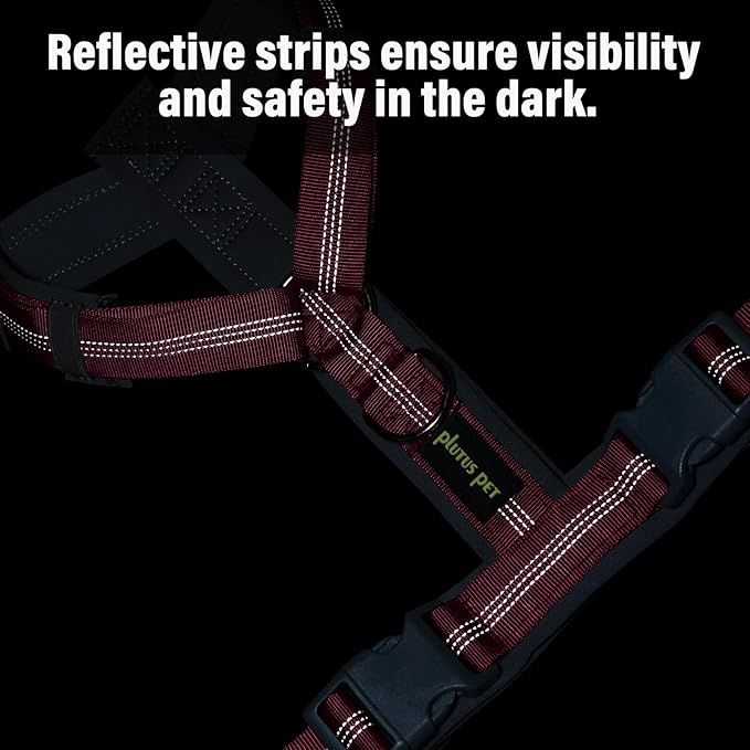 Plutus Pet No Pull Dog Harness, Adjustable Nylon Harness with Soft Padding, Reflective and Heavy Duty Dog Harness for Small, Medium, Large Dogs(Hot Pink, XS)