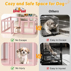 DIY Clear Acrylic Dog Playpen House,Quick Easy Assembly and Disassembly,Strong Floor Suction,Indoor and Outdoor Use,Easy Cleansing Puppy Fence (Skin Pink, 30.3" H, 12PCS)