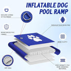 FBSPORT Inflatable Dog Boat Ramp Floating Dock Water Ladder for Pool, Boat, Non-Slip EVA Floating Ladder Pool Ramp for Dog Up to 220 LBs, Safe & Easy Access
