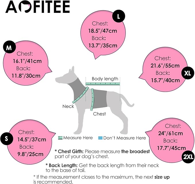 AOFITEE Dog Coat, Warm Dog Jacket, Fullbody Winter Coat Snowsuit for Dogs, Waterproof Puppy Puffer Jacket Snow Coats with Legs, Pet Fleece Vest, Cold Weather Coats for Small Dogs, Medium
