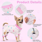 Glittme 2PACK Dog Pajamas Soft Dogs Clothes for Small Medium Dogs Elastic Cats Apparel Breathable Dog Pjs for Puppy