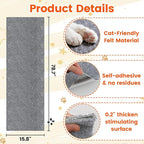 78.7"x15.8" Self-Adhesive cat Scratch pad - Trimmable Furniture Protector for Couch, Walls & Cat Trees | DIY Climbing Scratcher Pad with Twist Pins & Double-Sided Adhesives (Light Grey)