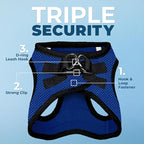 Best Pet Supplies Voyager Step-in Air Harness - All Weather Mesh, Reflective, No Pull Harness for Dogs, Cats - Secure with Hook & Loop Fastener, Buckle, Double D-Rings - Royal Blue/Black Trim, XS