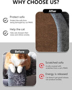 Cat Scratch Couch Furniture Protector, Adhesive Cat Scratch Pad Deterrent for Furniture, DIY Climbing Cat Scratcher Couch Protector from Cat Claws Scratching Mat for Indoor (Brown,78.7x15.8Inch)